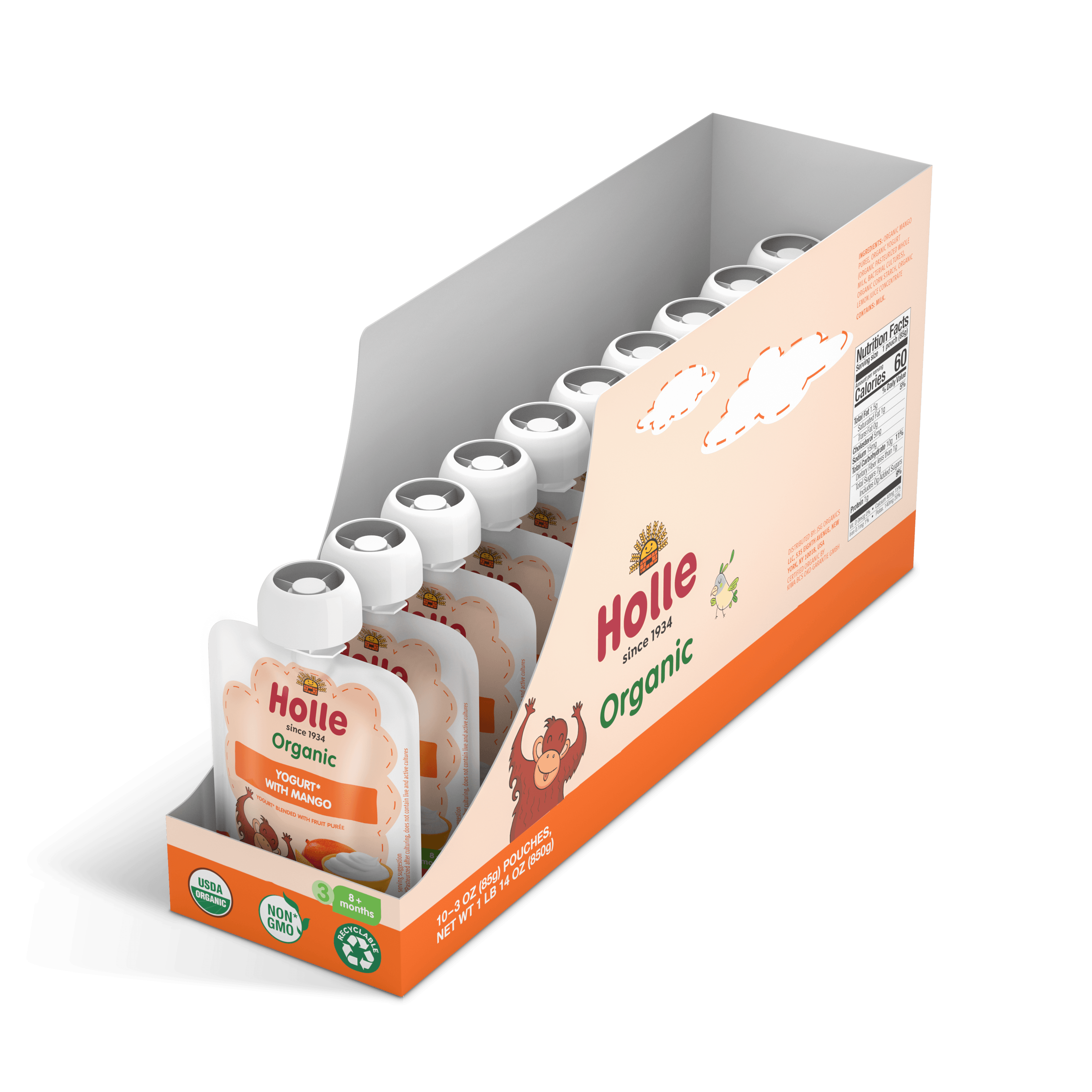 Image of Holle Organic Yogurt Pouches - Mango